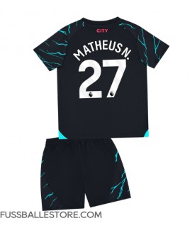 Günstige Manchester City Matheus Nunes #27 3rd trikot Kinder 2023-24 Kurzarm (+ Kurze Hosen)
